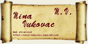 Mina Vukovac vizit kartica